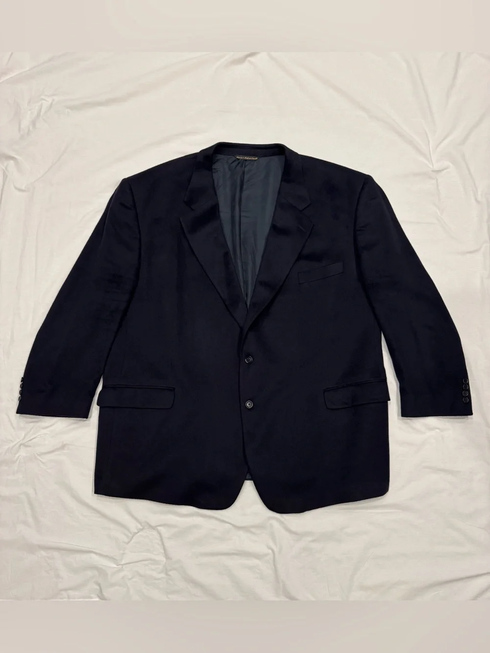 Men's Dark Navy Two-Button Blazer - Classic Tailored Sport Coat